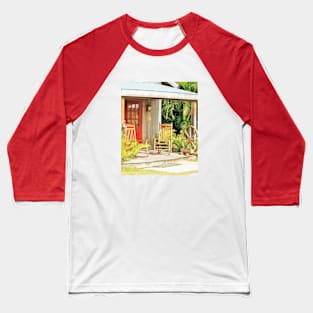Western Front Porch with Rocking Chairs Baseball T-Shirt